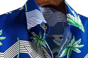 เสื้อเชิ้ตพิมพ์ลายดอกไม้ชายหาดฮาวายผ้าฝ้ายแบบบางเข้ารูป100% สินค้ามาใหม่ฤดูร้อน - Product Image 6