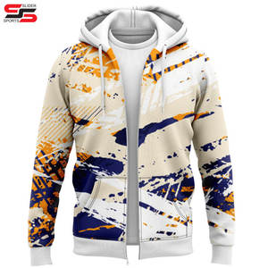 Vente en gros bon marché Sublimation surdimensionné avec poches latérales Multi Color Blank 100% Polyester Zipper Hoodies pour hommes - Product Image 1