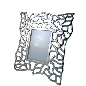 Marco de fotos de Metal plateado artístico moderno Diseño de salpicaduras abstracto único Exhibición decorativa hecha a mano para el hogar para memorable - Product Image 5