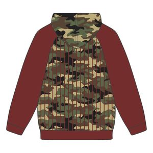 Año de La Fundación KAP Camo Pullover Hoodie Maroon Raglan Sleeves Pinstripes Mezcla de algodón Greek Fraternity Apparel Divine Nine HBCU - Product Image 3