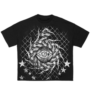 เสื้อยืดวินเทจไซส์ใหญ่พิเศษสำหรับผู้ชายเสื้อยืดแห้งเร็วสไตล์บ็อกซี่ผ้าถักลายพิมพ์สกรีนลายกราฟิกดีทีจี - Product Image 1