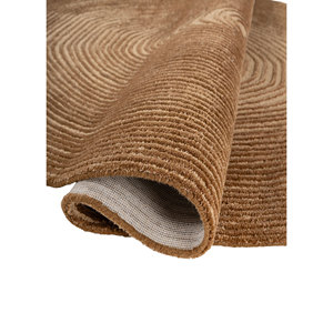 พรมทอมือลายทางสีทอง ผลิตจากขนสัตว์และใยวิสโคส รูปทรงสี่เหลี่ยมผืนผ้า ขนาด 4 เมตร สำหรับทางเข้าบ้าน ห้องนอน พื้นห้อง หนา 10 มม. รุ่น TNQ-1210 - Product Image 2