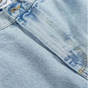 Shorts en jean personnalisés pour hommes, grande taille, fermeture éclair, coupe ample, polyester/coton, denim léger, lavage moyen - Product Image 5