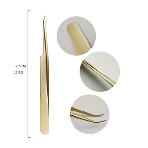 Venta caliente pinzas de extensión de pestañas doradas de alto volumen curvo 30 grados punta puntiaguda HERRAMIENTA DE BELLEZA DE ACERO INOXIDABLE - Product Image 6