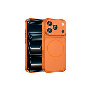 Coque en silicone orange compatible MagSafe pour iPhone 11 Pro/XR, coque arrière souple antichoc avec protection de l'appareil photo - Product Image 1