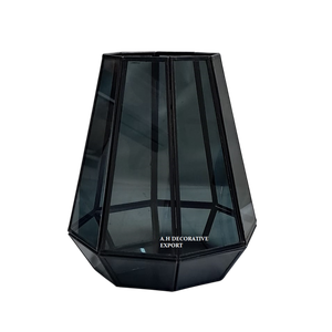 Modern Chrome Stainless Steel Geometric Glass <b>Lantern</b> Indoor/<b>Outdoor</b> Decorative Tabletop <b>Candle</b> Holder for Weddings Other <b>Candle</b> - Product Image 6