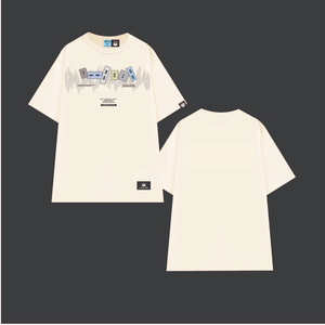 Unisex Premium Waffle tela ecológica manga corta Camiseta de gran tamaño bordado ODM para adolescentes de talla grande hombres/mujeres - Product Image 1