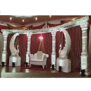 ดิลวาราเวทีสำหรับงานแต่งงานอินเดียหรูหราทันสมัยสีขาวอินเดียใต้เวทีแต่งงานตกแต่งเวทีถอดออกได้ - Product Image 1