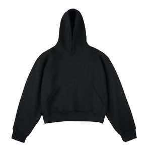 Personnalisé 400GSM Lourd 100% Coton Éponge Française Surdimensionné Baggy Boxy Pull Court Vêtements d'Hiver Sweat à Capuche de haute qualité - Product Image 5