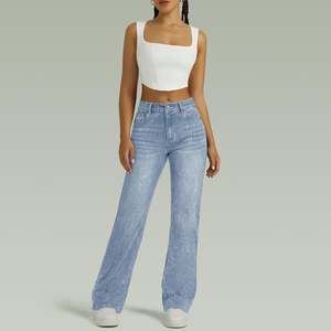 Jeans Flare Baggy pour Femmes, Design Personnalisé, Lavage Moyen, Taille Mi-Haute, Coupe Ample, Style Vintage Américain, Pantalon Jeans pour Femmes - Product Image 6