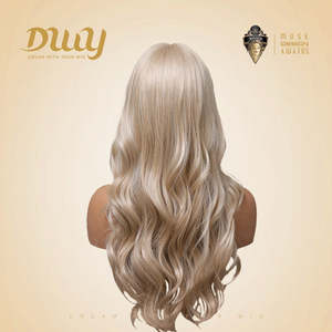 Perruque Synthétique Sans Colle Caroline-DWY 26 Pouces pour Femme, Blonde Claire, Lace Front avec Dentelle Transparente, Style Long Ondulé - Product Image 3