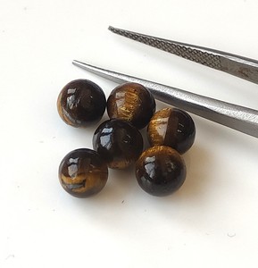 Véritable Oeil de Tigre Boules Rondes de 6mm, Perles simples non percées DIY Jewelry Gemstone - Natural Loose Tiger's Eye Top Quality - Product Image 4