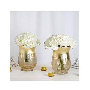 Vase à fleurs en métal traditionnel, décoration de table de salon en or poli, emballage haut de gamme - Product Image 6