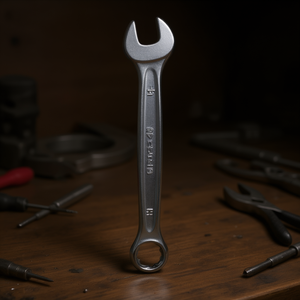 Chiave Combinata Cromata con Estremità Aperta e Anello Piegato - Product Image 3