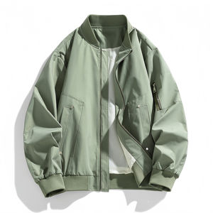 Chaqueta de Hombre de Alta Calidad, a la Moda, al por Mayor, de Color Sólido, con Cremallera, Chaqueta Bomber de Béisbol, Chaqueta de Hombre - Product Image 5