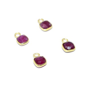 Pendentif pierre précieuse facettée rubis naturel 925 argent Sterling femmes bijoux coussin forme lunette ensemble charme minuscule pour cadeau pour elle - Product Image 2