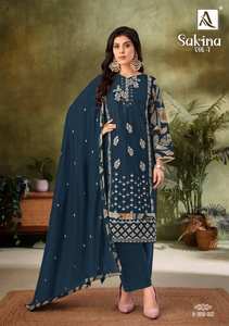 Material de Vestido Bordado de Viscosa Rayón Premium, Trajes Salwar Kameez Alok para Mujer, Todas las Temporadas, Catálogo Completo Disponible, Venta al Por Mayor - Product Image 3