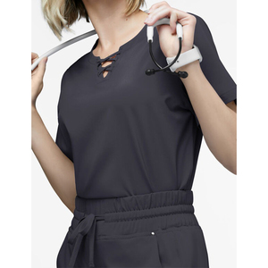 Stretchy Breathable Women's Jogger <b>Scrub</b> Women's Tuck In Lace <b>Top</b> Jogger <b>Scrubs</b> with Tuck-In <b>Top</b> for Women - Product Image 2