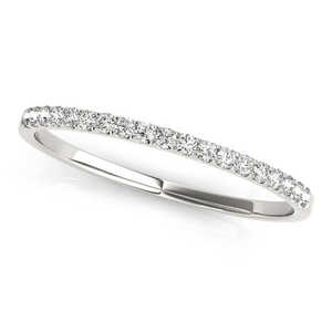 14K White Gold Diamond Accented Wedding <b>Band</b> Prong-Set 0.11ct Diamond <b>Ring</b> - Product Image 1