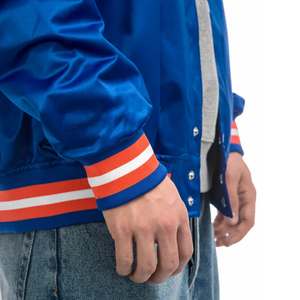 Chaqueta universitaria de satén Vintage ligera de calidad superior para adultos, tela de lona, cuello levantado, logotipo personalizado, Mejor proveedor - Product Image 3