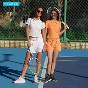 Tennis léger à manches courtes pour femmes pour polo à séchage rapide refroidi à l'eau respirant vêtements d'extérieur Style décontracté Logo - Product Image 5