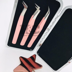 แหนบขนตาปลอมขนมิงค์แบบแบนแหนบปลายเงินสำหรับต่อขนตาโลโก้แบบกำหนดเอง - Product Image 5