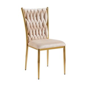 Chaise de salle à manger en velours doré Wewi - Product Image 1