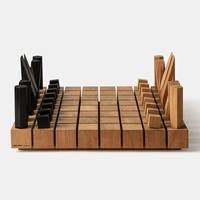 Échiquier en bois facile à transporter avec des pièces magnétiques pliables et des compartiments intérieurs pour le rangement du jeu