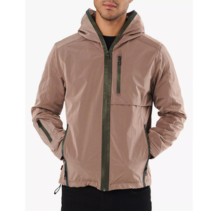 Customized Fashionable Hooded <b>Long</b> Sleeve Men's Winter Windbreaker <b>Jacket</b> <b>Waterproof</b> & Breathable Canvas - Product Image 1