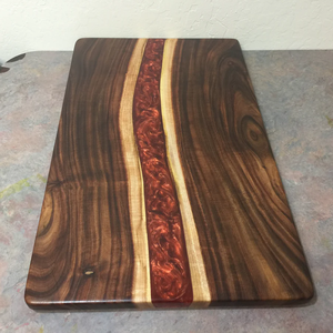 Tabla de cortar de madera de resina epoxi, tabla de cortar Popular rectangular de resina de madera de acacia, artesanías personalizadas, cocina hecha a mano - Product Image 6