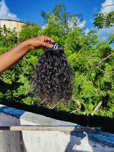 Cabello humano rizado de 16 pulgadas de alta calidad 100% extensiones de cabello rizado indio Virgen sin procesar cabello de templo indio del sur al por mayor - Product Image 4