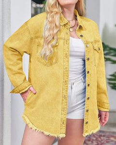 Veste en jean légère pour femmes, veste en jean confortable pour femmes, veste en jean streetwear pour femmes - Product Image 6