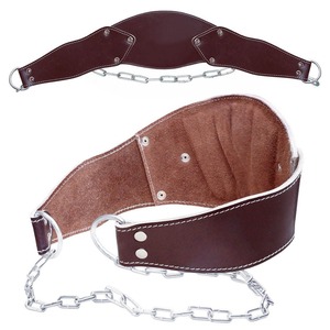 100% cuero de vaca de grano superior cinturón de inmersión transpirable Cadena de acero resistente logotipo personalizado entrenamiento físico para hombres y mujeres - Product Image 4