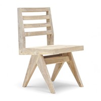 Chaises de salle à manger modernes de luxe en teck à lattes, pieds en V, en bois massif, écologiques, pour la maison, le bar, le parc, la salle de sport, l'école