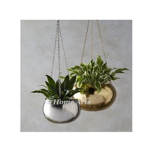 Pot de fleur rond de forme de conception de tendance de planteurs de fleur de fer de qualité de luxe pour l'usage d'hôtel et de restaurant - Product Image 4