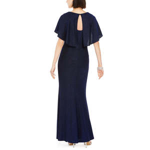 Vestido de Gala Largo hasta el Suelo con Capa de Satén para Mujer, Marca Jessica Howard, Color Gris Carbón, Talla 16, Cintura Natural, para Fiestas Nocturnas - Product Image 2