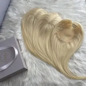 Blondes Haar-Topper für das Haarausmachen weißes Frauenhaarteil Virgin 613# echthaar-Toupee