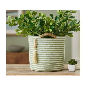 Jardinière en corde macramé de qualité supérieure avec un design tressé épais qui peut supporter de grandes plantes d'intérieur ou des herbes suspendues - Product Image 6