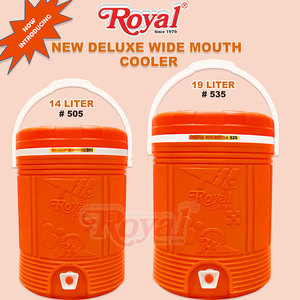 Royal Deluxe 14-19ลิตรวัสดุเอชดีคูลเลอร์แข็งที่มีด้ามจับคู่และปลั๊กท่อระบายน้ำสำหรับทำความสะอาดผนังหนาได้ง่ายนำมาใช้ใหม่ - Product Image 5