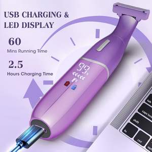 Maquinilla de Afeitar Eléctrica USB para Mujeres y Hombres, Resistente al Agua IPX5, Cuchilla de Acero Inoxidable, Idioma Francés, para Depilación Corporal - Product Image 1
