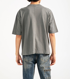 100% algodón en blanco cuello redondo manga corta logotipo personalizado al aire libre transpirable hombres verano camiseta - Product Image 4