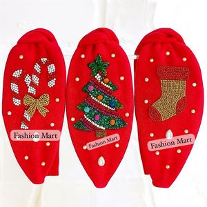 Handmade Embellished Christmas Hairbands- <b>Pearl</b> Beaded Snowman, Angel, Gift Present, Holly Leaves, And Christmas Candles - Product Image 1