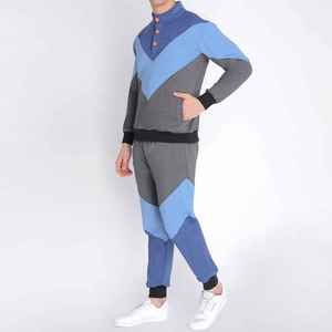 Survêtements à blocs de couleurs décontractés de haute qualité à bas prix/Ensemble de survêtements de sport respirants de dernière conception pour le printemps - Product Image 2