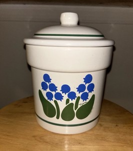 Pot de rangement en céramique à motif floral avec couvercle, récipient hermétique pour aliments, organisateur de cuisine durable, rangement élégant pour comptoir - Product Image 3