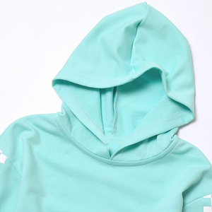 Premier Fitness Top Vente Dames À Capuche Logo Personnalisé Cordon Capuche À Manches Longues Pull Crop Top À Capuche Sport Gym Workout Wear - Product Image 5