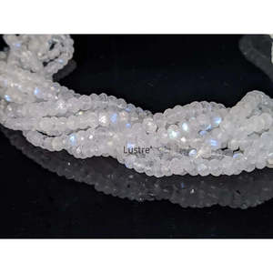 Colliers de perles facettées en pierre de lune bleue naturelle de 15 pouces, perles rondes de 5 mm, pour créations de bijoux raffinées - Product Image 2
