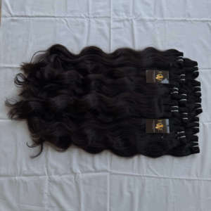 Lots de cheveux indiens ondulés de temple en vrac, cheveux bruts non traités, fournisseurs de cheveux vierges bruts d'un seul donneur - Product Image 1