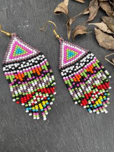 Pendientes de cuentas hechos a mano de diseñador, joyería colgante Ombre larga elegante para mujer en la mejor oferta - Product Image 4
