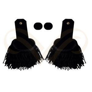 Insignias de hombros de oficial de algodón personalizadas de alta calidad, charreteras con flecos de lingotes negros, equipo de defensa personal de moda - Product Image 3