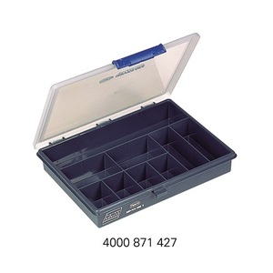 RAACO Sortimentskasten B240xT195xH43mm 9-Compartment Transparent Dark Blue <b>Storage</b> <b>Box</b> - Product Image 1